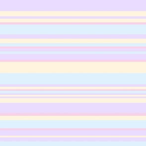 Large // Pastel Stripes in Purple, Lavender, Light Blue, Cream great for spring, summer