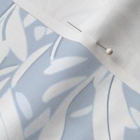 Abstract willow leaves off white on a light blue - large scale