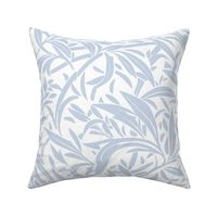 Abstract willow leaves off white on a light blue - large scale