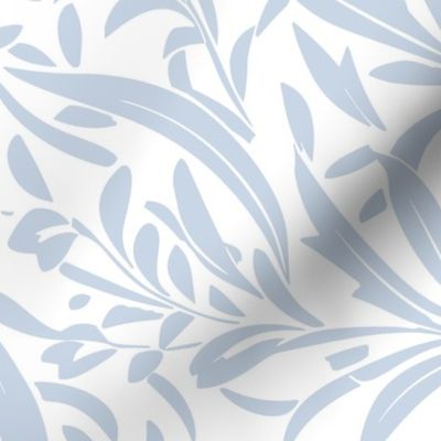 Abstract willow leaves off white on a light blue - large scale