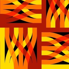 Sankey Diagram Checkerboard, Warm Colors