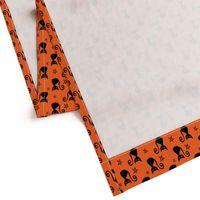  Halloween Retro Black Cat Pentagram Orange