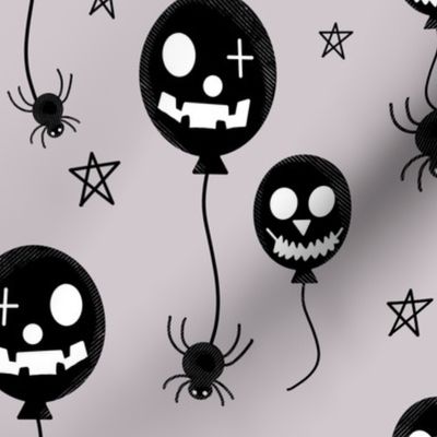  Halloween Spooky Ghost Balloons Platinum Grey