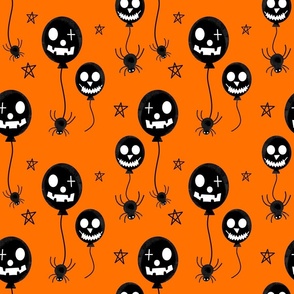  Halloween Spooky Ghost Balloons Orange
