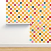 Fun colorful Checker, bright checkerboard