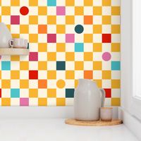 Fun colorful Checker, bright checkerboard