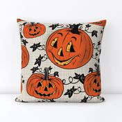 halloween grinning jack o lanterns