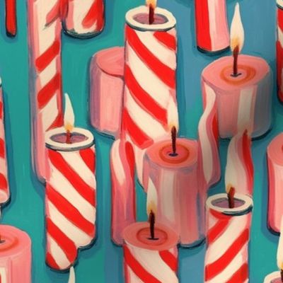 modigliani inspired christmas candy cane candles
