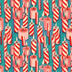 modigliani inspired christmas candy cane candles