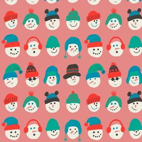 Holiday Snowmen (pink)