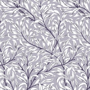 1887 "Willow Bough" by William Morris in Royal Purple Monochrome - Coordinate