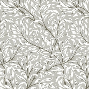 1887 "Willow Bough" by William Morris in Regency Sage Monochrome - Coordinate