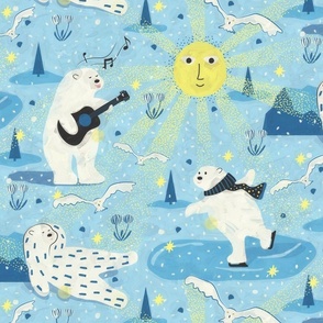 Happy Polarbears - Apricity - Winter - Large ©designsbyroochita