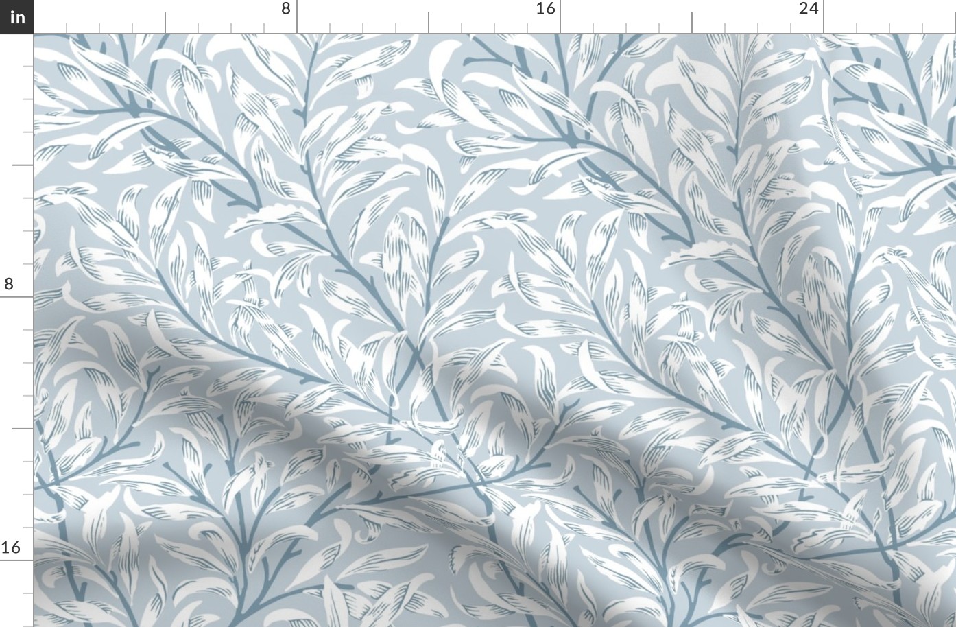 1887 "Willow Bough" by William Morris in French Blue Monochrome - Coordinate