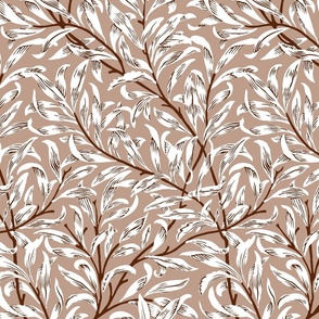 1887 "Willow Bough" by William Morris in Chocolate Brown Monochrome - Coordinate