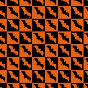 bats checkerboard 2 black and burnt orange