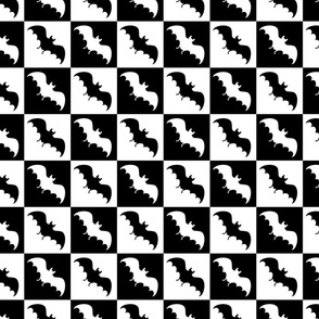 bats checkerboard 2 black and white