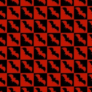 bats checkerboard 2 black and burnt red