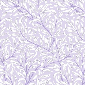 1887 "Willow Bough" by William Morris in Digital Lavendar Monochrome - Coordinate