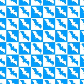 bats checkerboard 2 white and bright blue