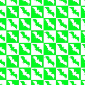 bats checkerboard 2 white and neon green