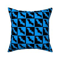 bats checkerboard 2 black and bright blue