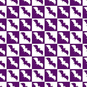 bats checkerboard 2 white and purple