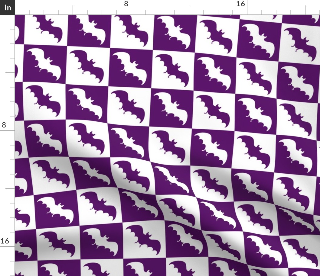bats checkerboard 2 white and purple
