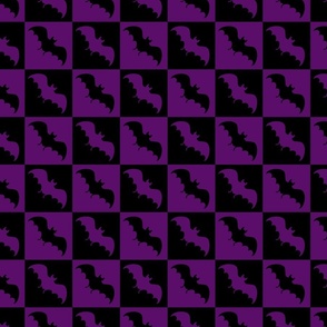 bats checkerboard 2 black and purple