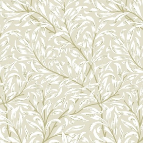 1887 "Willow Bough" by William Morris in Sage Green Monochrome - Coordinate