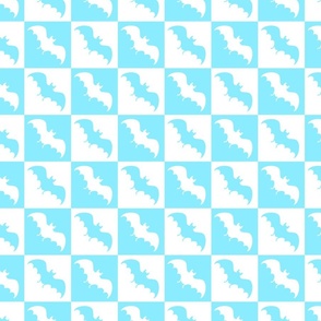 bats checkerboard 2 white and pastel blue