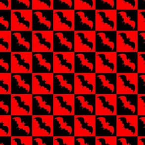 bats checkerboard 2 black and red