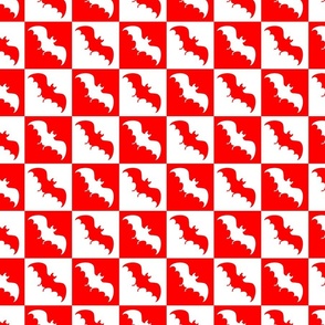 bats checkerboard 2 white and red