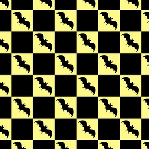 bats checkerboard black and pastel yellow
