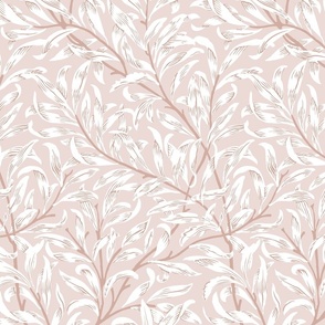 1887 "Willow Bough" by William Morris in Regency Pink Monochrome - Coordinate