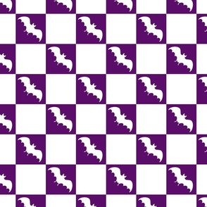bats checkerboard whiteand purple