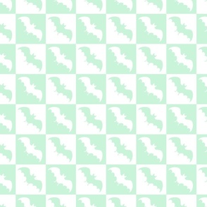 bats checkerboard 2 white and pastel green