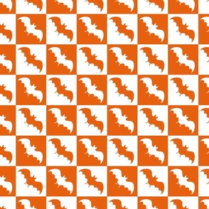 bats checkerboard 2 white and burnt orange