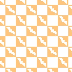bats checkerboard white and pastel orange