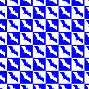 bats checkerboard 2 white and royal blue