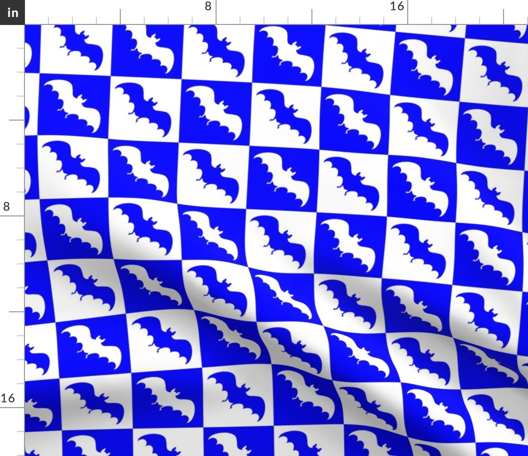 bats checkerboard 2 white and royal blue