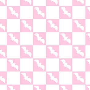 bats checkerboard white and pastel pink