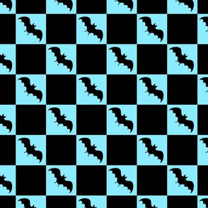 bats checkerboard black and pastel blue