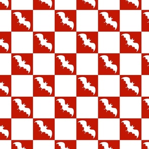 bats checkerboard white and burnt red