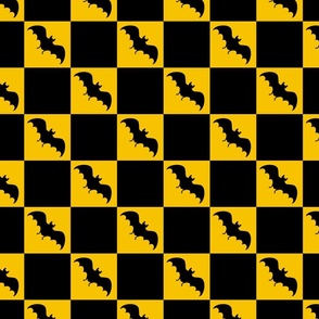 bats checkerboard black and burnt gold