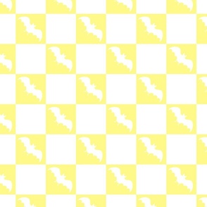 bats checkerboard white and pastel yellow