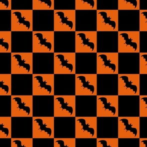 bats checkerboard black and burnt orange