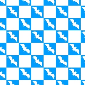 bats checkerboard white and bright blue