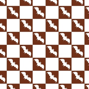 bats checkerboard white and brown
