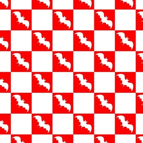 bats checkerboard white and red